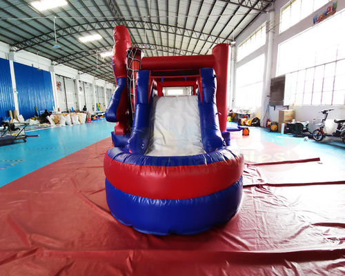 Customized Size Spider Man Inflatable Water Slide With Pool