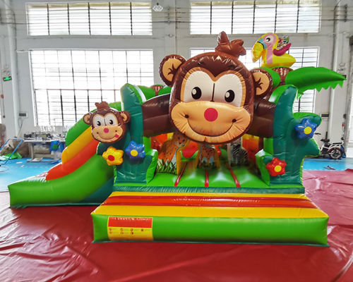 Monkey Inflatable Bouncer Slide Commercial Bounce House Combo