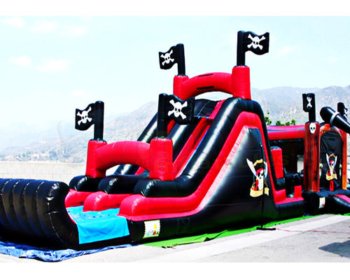 Backyard Pirate Ship Bounce House Inflatables Obstacle Course