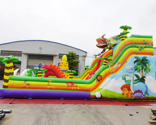 Backyard Commercial Inflatable Slide Dinosaur Jungle Park Bounce Castle