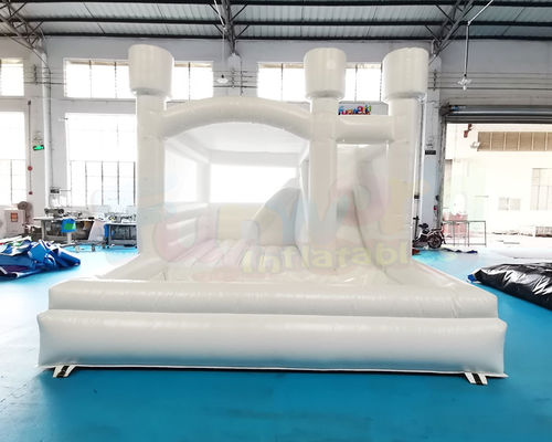 Customized White Inflatable Bounce House Slide Combo