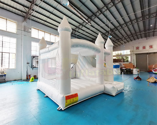 Wedding Combo Inflatable White Bounce House With Slide