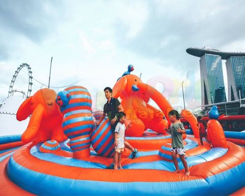 Commercial Zoo 0.55mm PVC Inflatable Bounce Houses