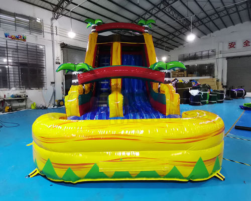 ODM Jumping Bounce House Inflatable Water Slide With Pool