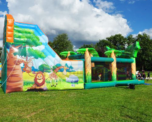 school Commercial Inflatable Slide Obstacle Jumping Bouncy Castle