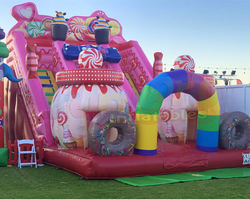 EN14960 Commercial Inflatable Slide Kids Candy Bouncy Castle