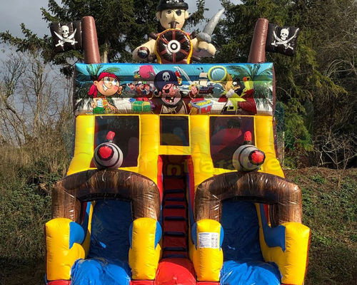 Commercial Outdoor Inflatable Water Slides Pirate Ship Bounce House