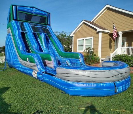 Adult Bouncer Castle Outdoor Inflatable Water Slides With Pool