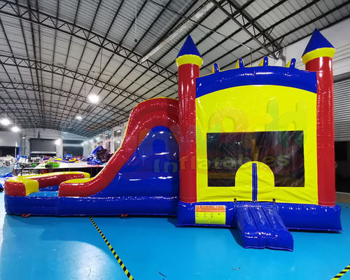 0.55mm PVC Inflatable Bounce House Slide Double Stitching