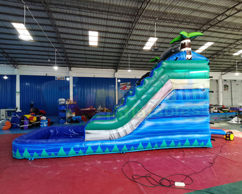 Commercial 1000D Palm Tree Bounce House With Slide