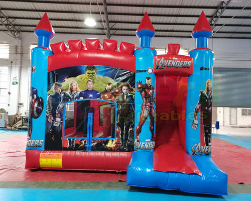 Outdoor Kids Super Hero Inflatable Bouncer Slide Quadruple Stitching