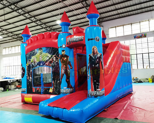 Outdoor Kids Super Hero Inflatable Bouncer Slide Quadruple Stitching