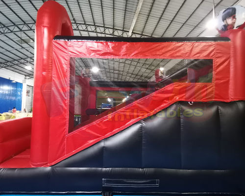 Super Hero Inflatable Bouncer Slide Castle Combos For Kindergarten