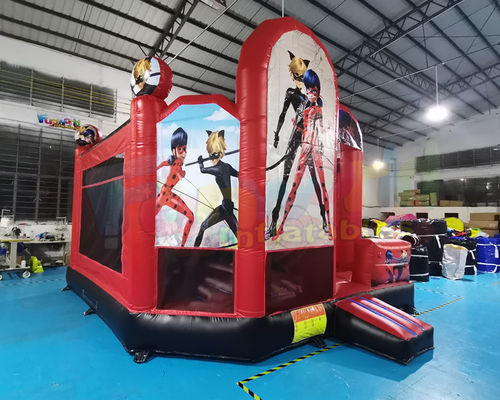 Super Hero Inflatable Bouncer Slide Castle Combos For Kindergarten
