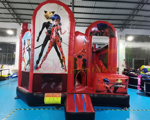 Super Hero Inflatable Bouncer Slide Castle Combos For Kindergarten
