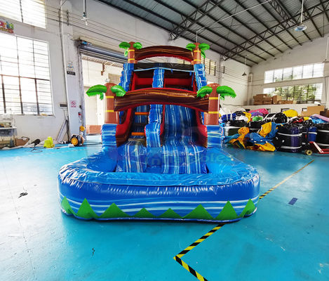 Colorful 18OZ PVC Outdoor Inflatable Water Slides For Public