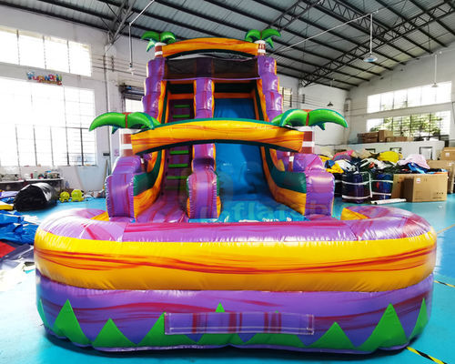 Playground Bounce House Inflatable Water Slide With Pool