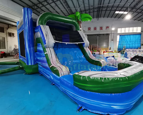 Palm Tree Jumping Inflatable Bouncer Slide For Backyard