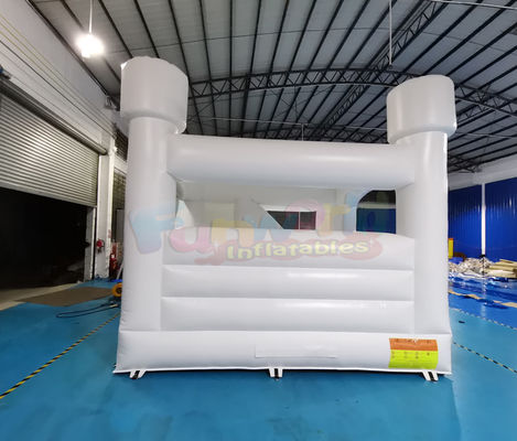 White Wedding Jumping Castle Commercial Bounce House Combo