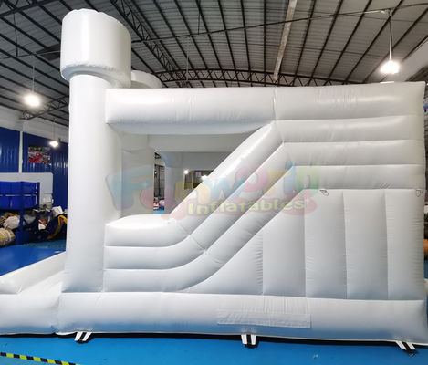 White Wedding Jumping Castle Commercial Bounce House Combo