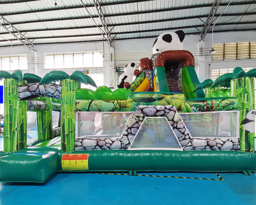 1000D Panda Inflatable Bounce House Combo For Hotel