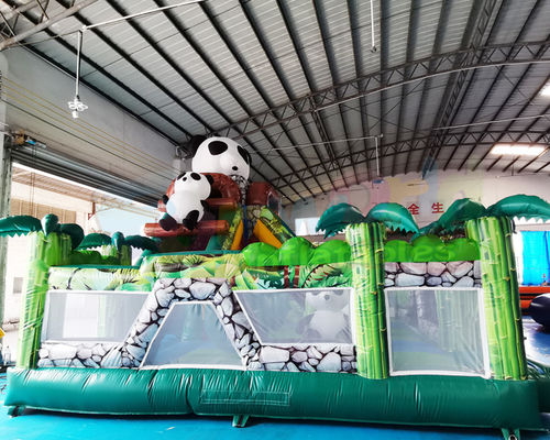 1000D Panda Inflatable Bounce House Combo For Hotel