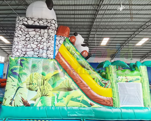 1000D Panda Inflatable Bounce House Combo For Hotel