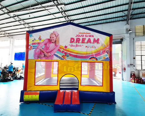 Commercial 0.55mm PVC Inflatable Bounce Houses Quadruple Stitching