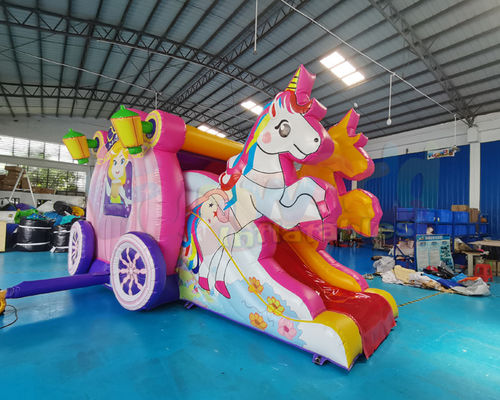 OEM Unicorn Carriage Castle Inflatable Bounce House Combo