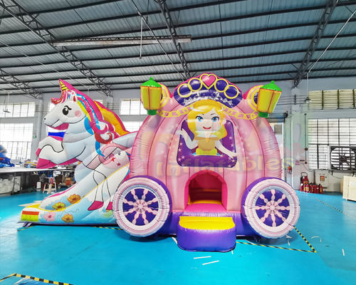 OEM Unicorn Carriage Castle Inflatable Bounce House Combo