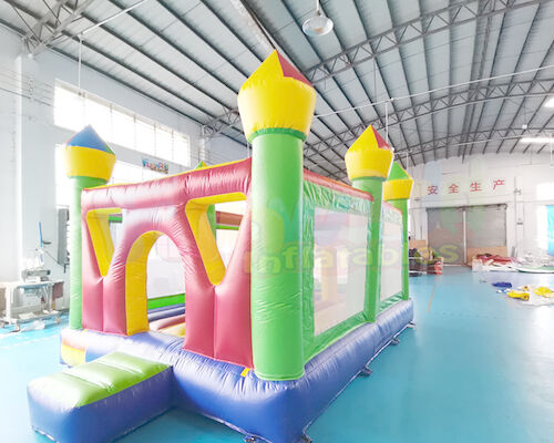 Mini Super Hero Jumping Inflatable Bouncy Castle Multi Color