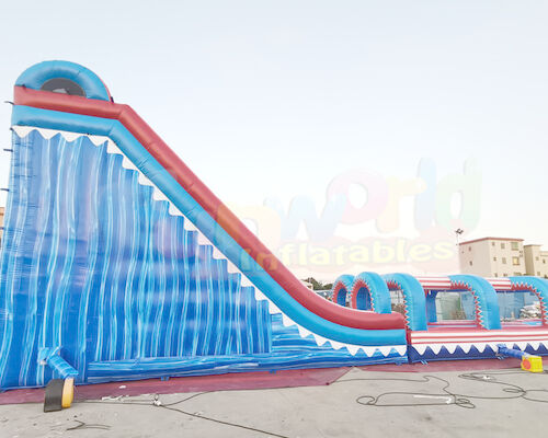 Quadruple Stitching Outdoor Inflatable Water Slides For Amusement Park