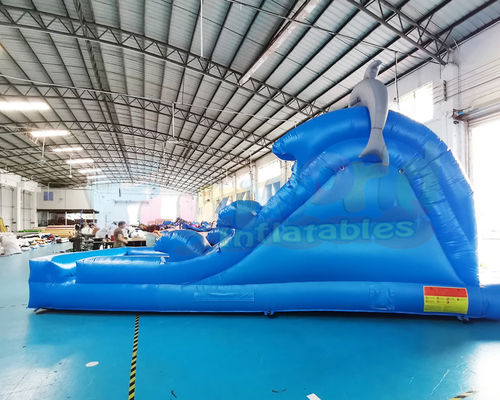 Children 0.55mm PVC Inflatable Water Slide With Pool Double Stitching