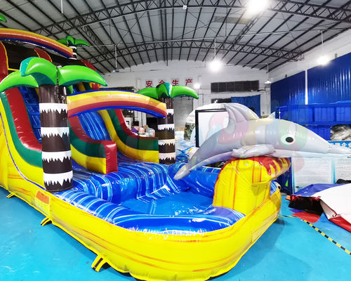 Jumping Bouncer Outdoor Inflatable Water Slides For Kindergarten