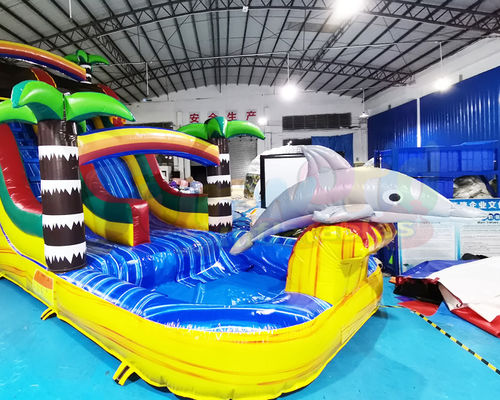 Jumping Bouncer Outdoor Inflatable Water Slides For Kindergarten