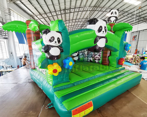 Quadruple Stitching Inflatable Bounce Houses Panda Bouncy Castle