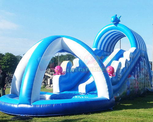 EN71 Child Outdoor Inflatable Water Slides With Pool Jumping Bounce House