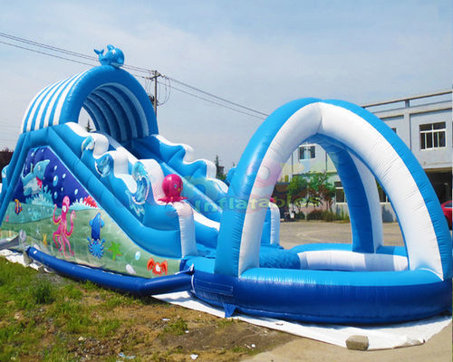 EN71 Child Outdoor Inflatable Water Slides With Pool Jumping Bounce House