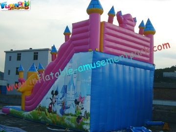 Cute Mickey Mouse Commercial Inflatable Slide  /  Customized Inflatable Zip Slide Toys