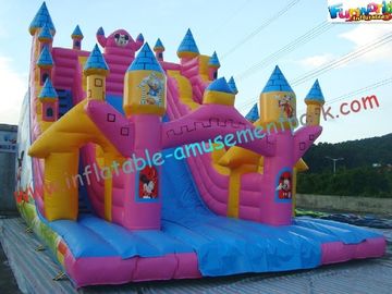 Cute Mickey Mouse Commercial Inflatable Slide  /  Customized Inflatable Zip Slide Toys