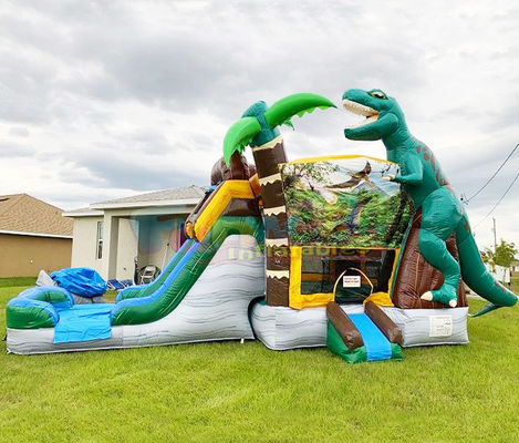 Playground Dinosaur Inflatable Bouncer Slide Quadruple Stitching