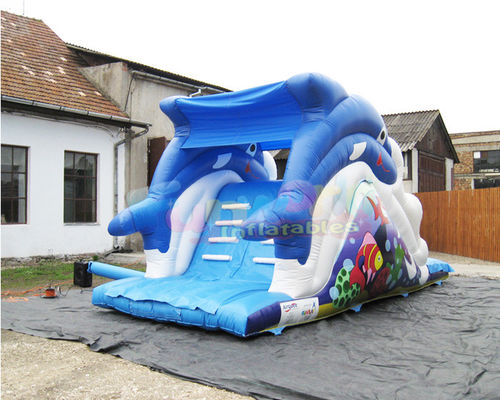 Carnival Shark Commercial Inflatable Slide Castle Bounce House