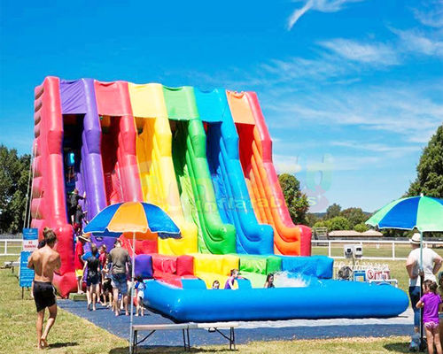 Plato Outdoor Inflatable Water Slides With Pool Jumping Bouncer House