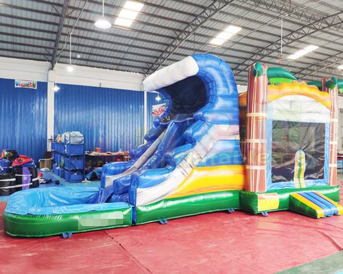 1000D Super Hero Castle Inflatable Bounce House With Water Slide