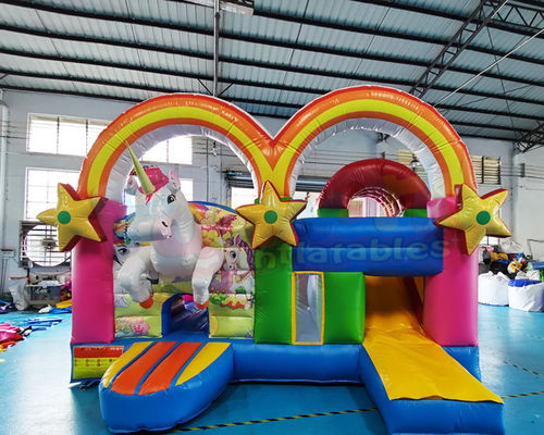 Children Unicorn Inflatable Castle Combo Bounce House