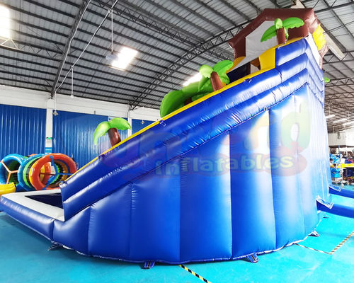 Plato Double Side Inflatable Water Slide Jumper Bounce House