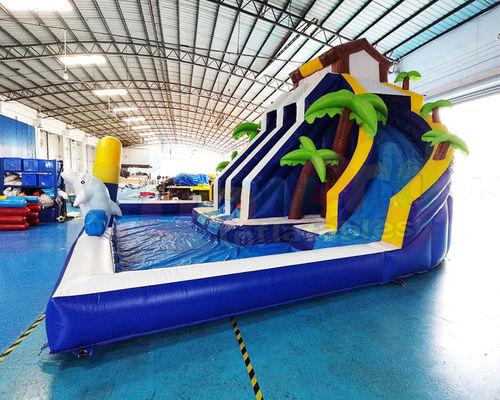 Plato Double Side Inflatable Water Slide Jumper Bounce House