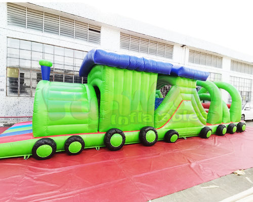 Train Bouncy Castle 13.2X4.7X3M Inflatable Obstacle Course