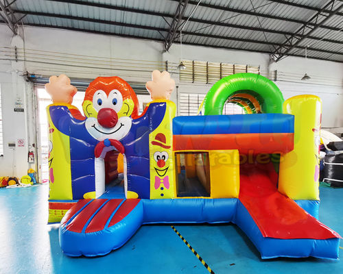 Tarpaulin Inflatable Bouncer Slide Clown Jumping Bouncy Castle For Advertising