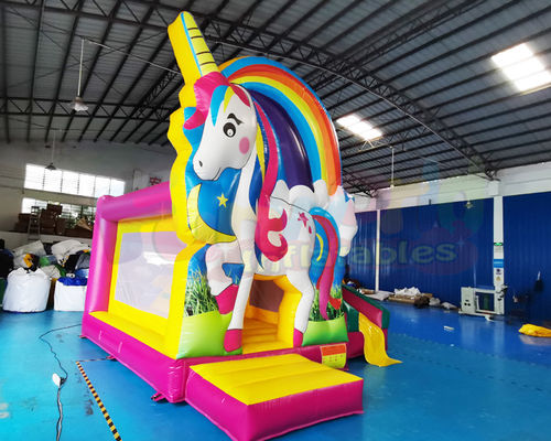 EN71 Mini Unicorn Bouncy Castle Inflatable Bouncer Slide